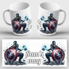 MARVEL PERSONALISED Mug Ceramic or Unbreakable Avengers Captain America Heroes