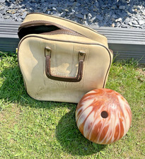 VINTAGE BRUNSWICK CROWN JEWEL BOWLING BALL 15 LB 8 OZ WITH ORIGINAL BAG