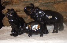 Sylvac black cat elaphant pig - black,