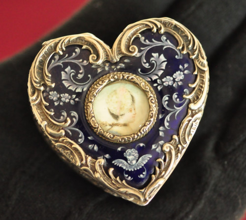 Vintage sterling enamel - vintage, heart