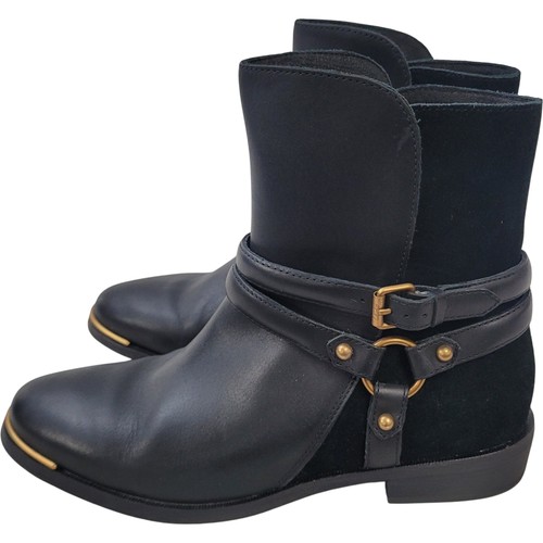 Uggs kelby black leather - black, ankle