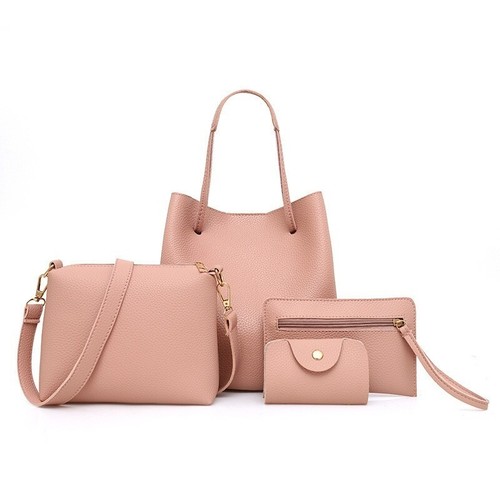 4pcs ladies faux leather tote - 4pcs,