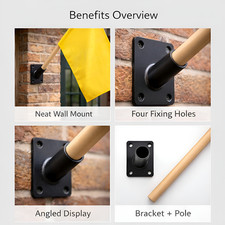 Black Steel Wall Mounted Flag