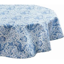 William Morris Blue Compton 132cm Circular Fabric Tablecloth