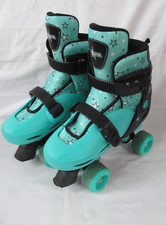 SFR Nebula Adjustable UK 1-4 Turquoise Recreational Quad Skates  #A Pre-owned