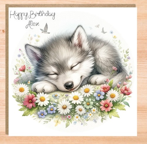 Wolf personalised birthday - personalised,