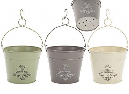 Vintage style metal peg bucket - vintage,
