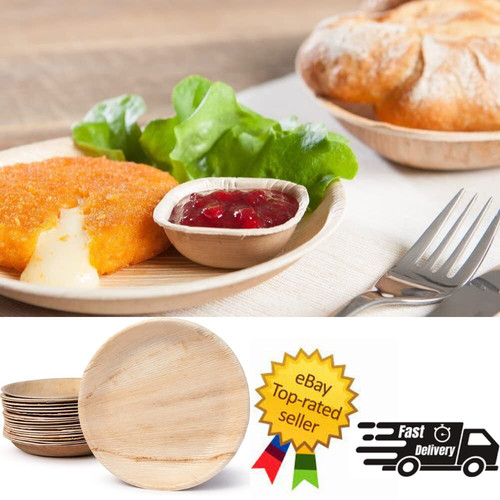 Palm leaf round plates - palm,