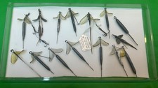 14 Pieces Vintage Hardy Dead Bate Spinners Lead Body & Plastic Vanes.