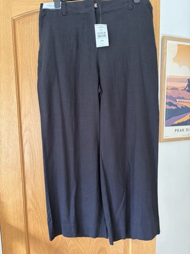 Next black linen wide leg - next,