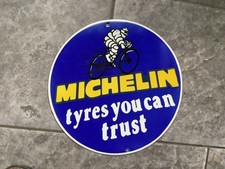 ENAMEL MICHELIN TYRES YOU CAN TRUST  SIGN.  28cm DIAMETER