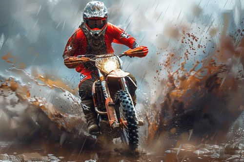 Motocross motorbike canvas - motocross,