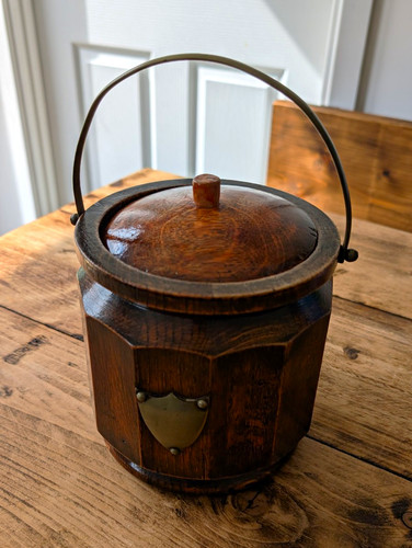 Antique c1900 oak biscuit - antique,