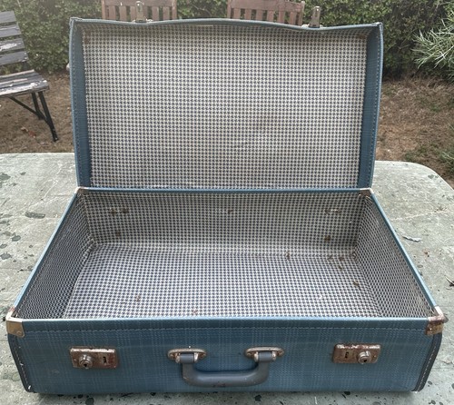 Vintage suitcase with check - vintage,