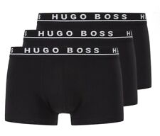 HUGO BOSS MENS BOXERS TRUNKS 3 PACK BLACK/ BLACK/ BLACK CLASSIC FIT S - 2XL UK
