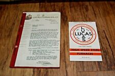 Vintage 1937 LUCAS Gas Oil Furnaces ltd brochure + estimate Blackheath history 