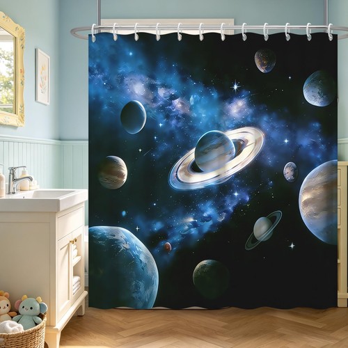 Space planets shower curtain - space,