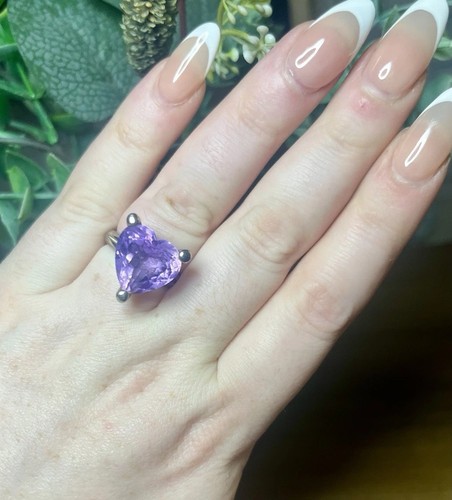 Jian amethyst heart ring - amethyst,