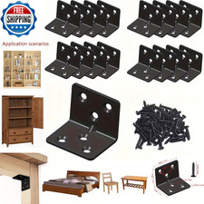 12 x Metal Galvanised Angle Brackets Heavy Duty Steel L Shape Braces