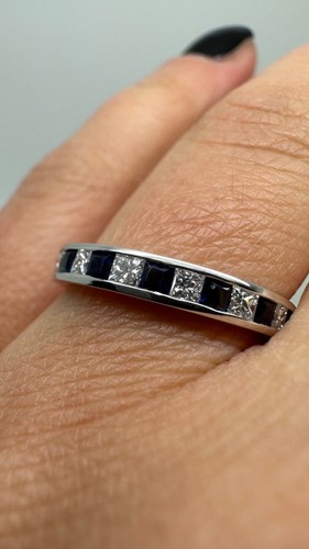 Platinum half eternity blue - platinum,