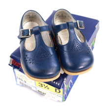 Vintage Navy Blue START-RITE Girls Infant Shoes Size 3.5 D