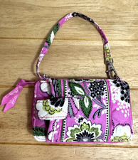 Vera Bradley Carry It All Wristlet Purse Priscilla Pink 100% Cotton Mini Bag