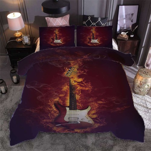 Red guitar with blood3d - red, print