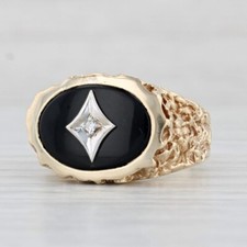 Vintage 10k Yellow Gold Onyx