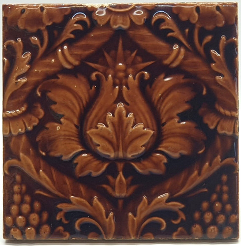 Antique fireplace tile relief - antique,