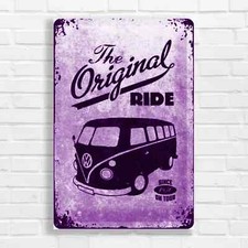 Vintage VW Camper Van Purple