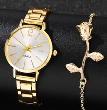 2Pcs Watch and Bracelet Set