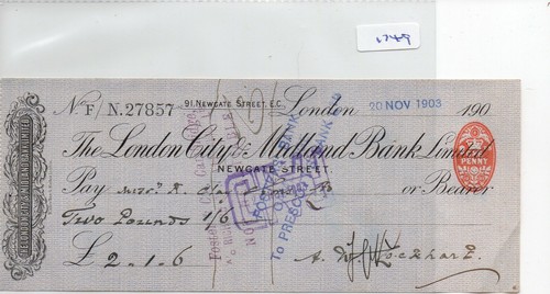 Cheque used - -,