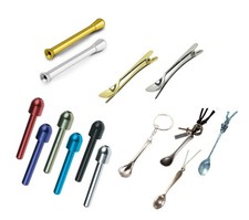 mini spoon small metal tube tiny spoon on keyring / necklace for Ibiza  Festival