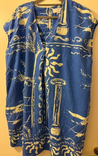 Ladies blue grecian print - ladies,