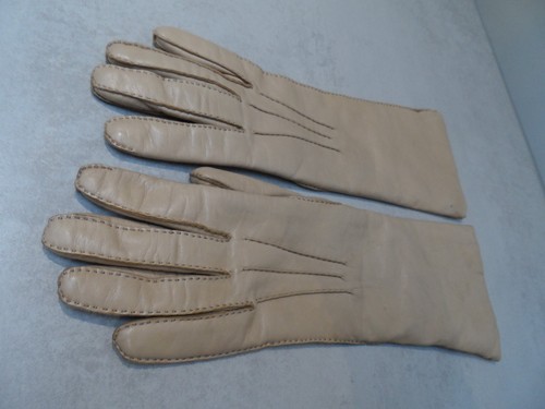 Vintage dark cream long - , gloves