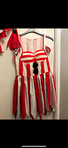 Women red white striped - &,