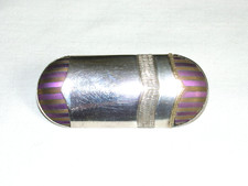 Unusual Artisan Silver, Brass & Enamel Brooch