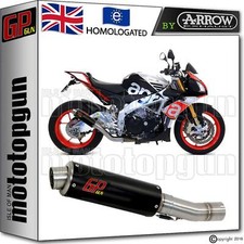 EXHAUST GP GUN by ARROW STEEL BLACK APRILIA TUONO V4 1100 RR 2015 15 2016 16