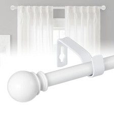 16mm Curtain Pole, Curtain Poles with Brackets and Round Finials,67-187cm