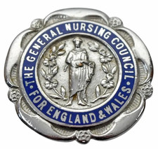 The General Nursing Council For England & Wales 1945 Nurses Enamel Brooch Badge
