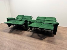 Toby Velvet Recliner 2 & 2 Seater Sofas – Green