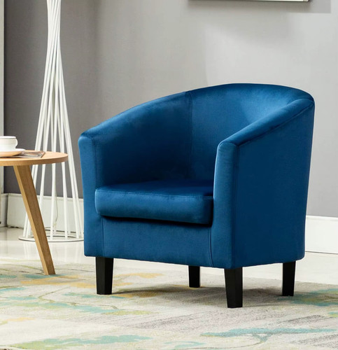 Velvet tub chair upholstered - tub,