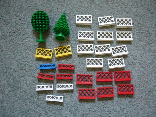 Lego vintage trees and lattice - lego,