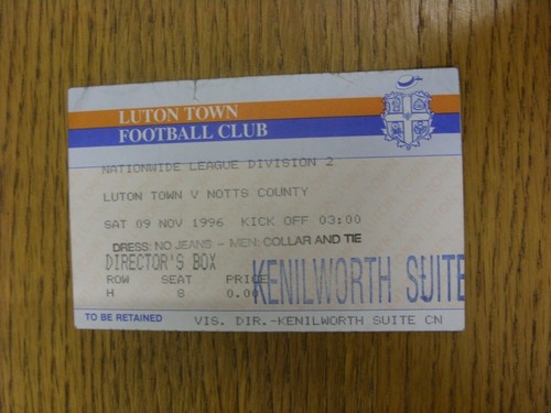 1996 ticket luton town - luton,