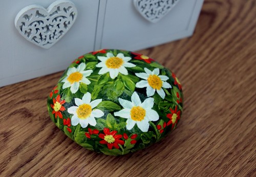 Hand painted stone keepsake - stone,
