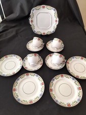 13 Piece Art Deco Balmoral China Tea Set c 1910 Redfern & Drakeford