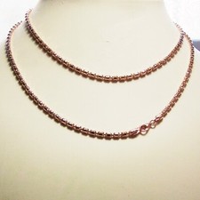 TJC ITILIAN MADE ROSE GOLD OVER  SOLID 925 STERLING SILVER BARREL CHAIN NECKLACE