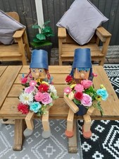 Wooden Flower Pot Man And