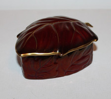 Carlton Ware - Rouge Royale - Leaf Shaped Lidded Trinket Box