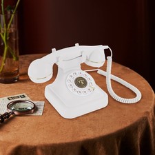 Vintage White Rotary Telephone